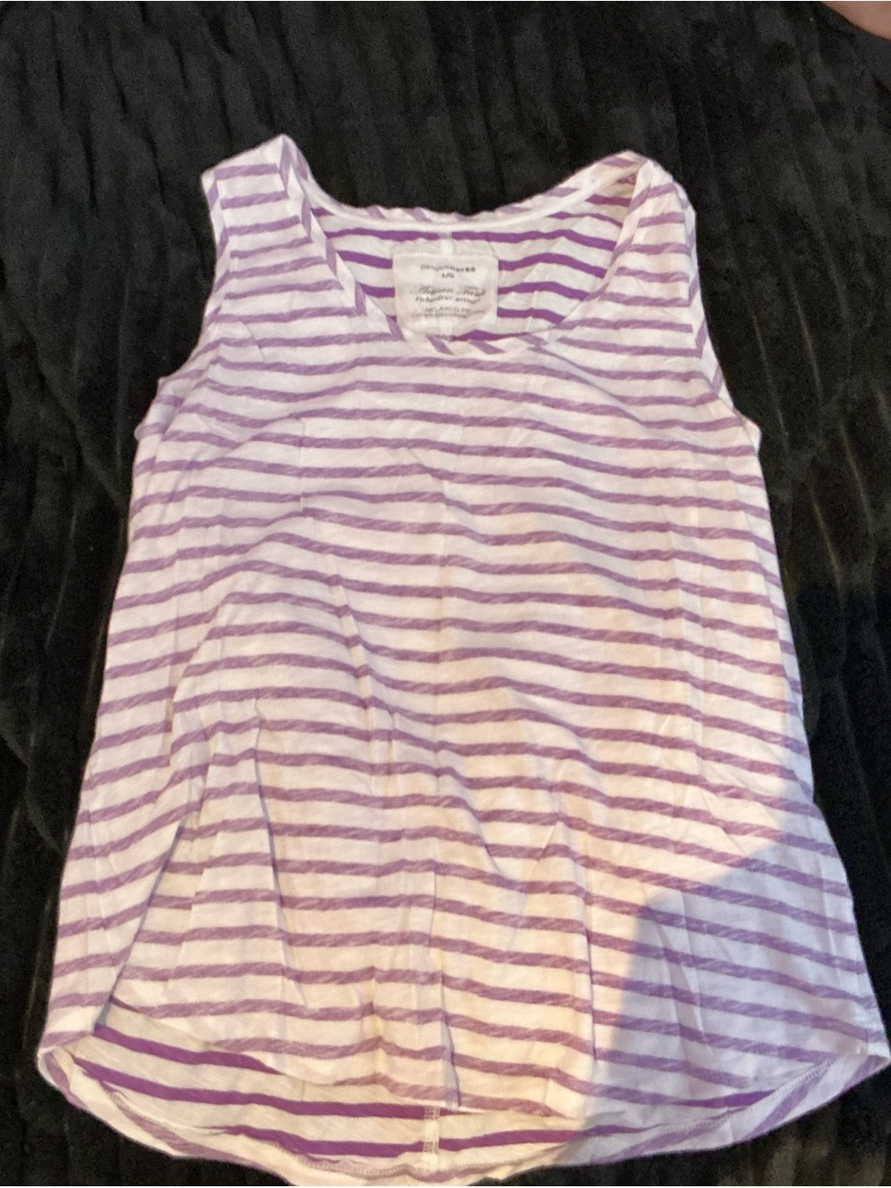 Denver Hayes Purple & White Striped Girls' Tank Top